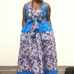 African women Ankara full length maxi dress